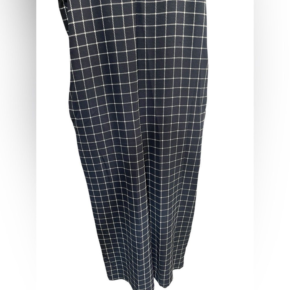 Monteau Navy Blue and White Plaid Jumpsuit w/Pockets - Small - Picture 3 of 10